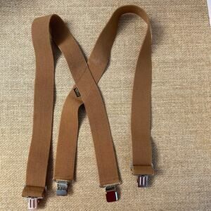 Welch Suspenders Braces Brown Adjustable Elastic Clip On USA Made Mens